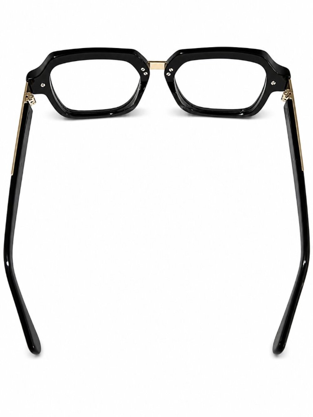 Black and Gold Geometric 55-17-142 Eyeglass Frames - Picture 6 of 10